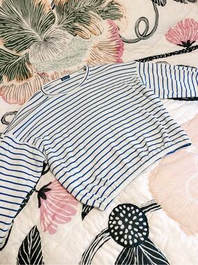 Mother Cropped Striped Top